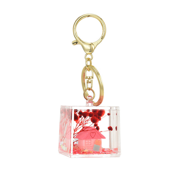 Wholesale Cute Liquid Glitter Bottle Keychain Charm