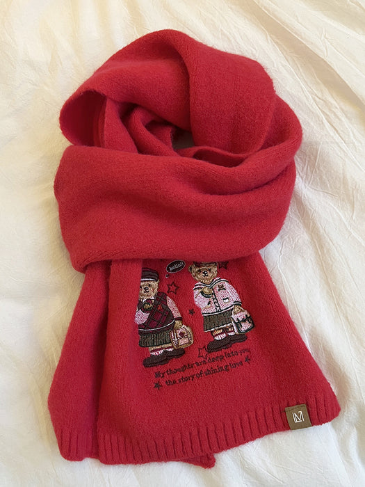 Wholesale Embroidered Academy Style Bear Knitted