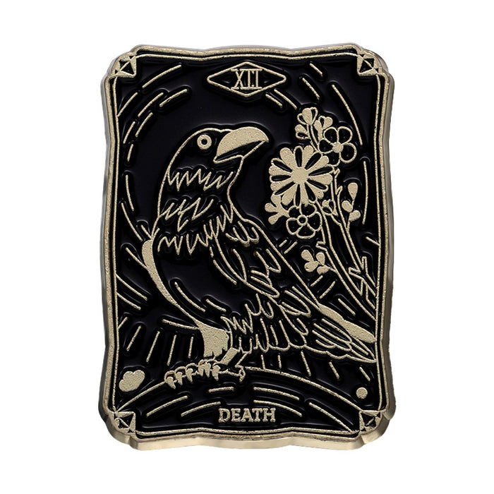 Wholesale Retro Creative Tarot Card Metal Brooch Cartoon Geometric Sun and Moon Emblem JDC-BC-BL005