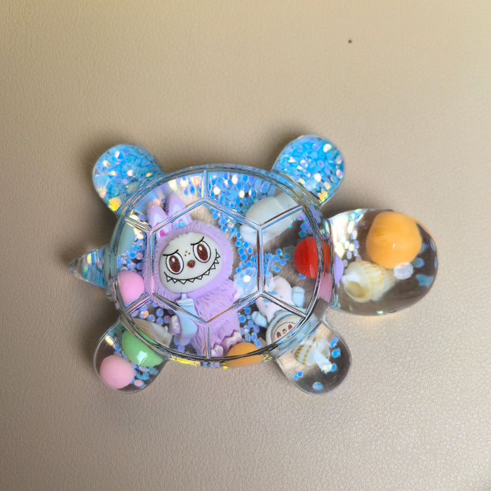 Wholesale Decorative Acrylic Turtle Ornament Glow-in-the-Dark Quicksand Toy MOQ≥2