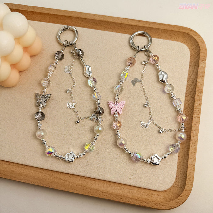 Wholesale Alloy Bow Beads Ins Cyber Celebrity Crystal Beads Case Keychain Pendant