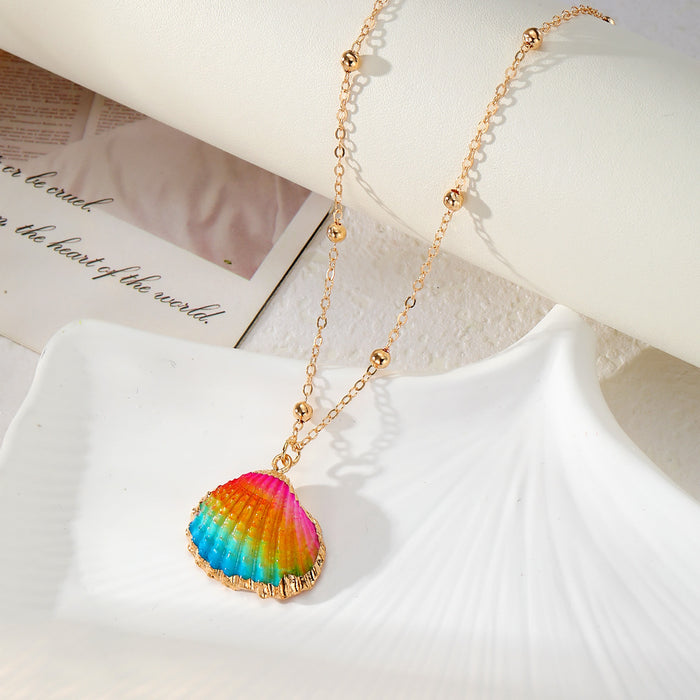 Wholesale Beach seashell gold-plated pendant seashell necklace