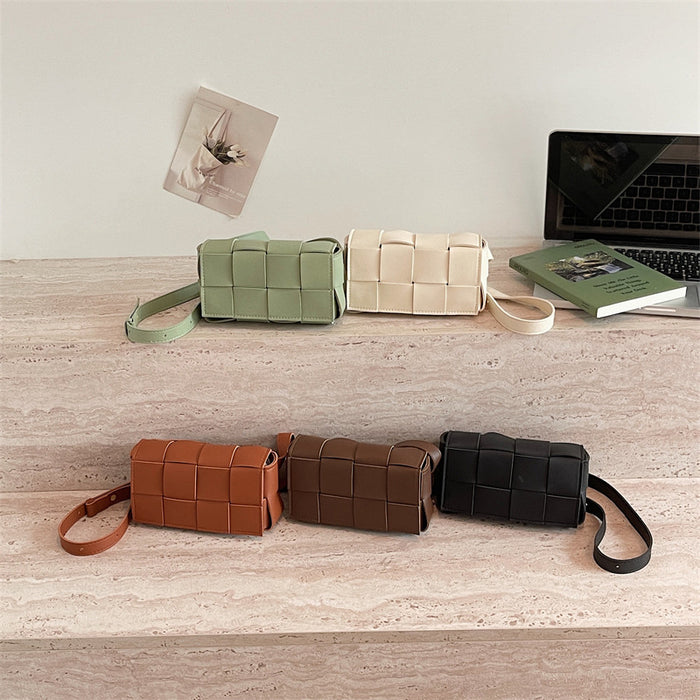 Wholesale Green Woven Small Square Crossbody Bag Daily Fashion Accessory
