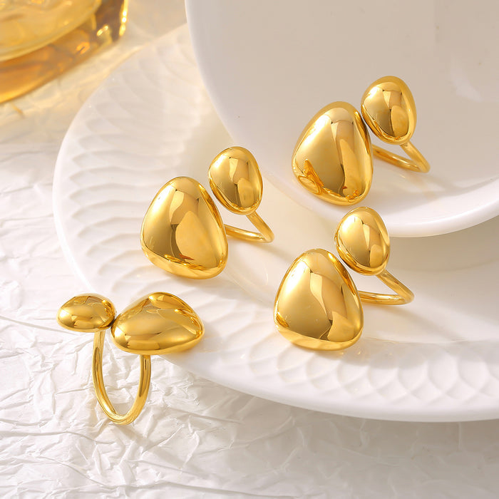 Wholesale Geometric Irregular Smooth Open Ring Stainless Steel Plating Trend Wholesale