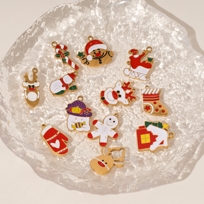 Wholesale Wholesale of Stainless Steel Drip Oil Pendant Cartoon DIY Jewelry Accessories