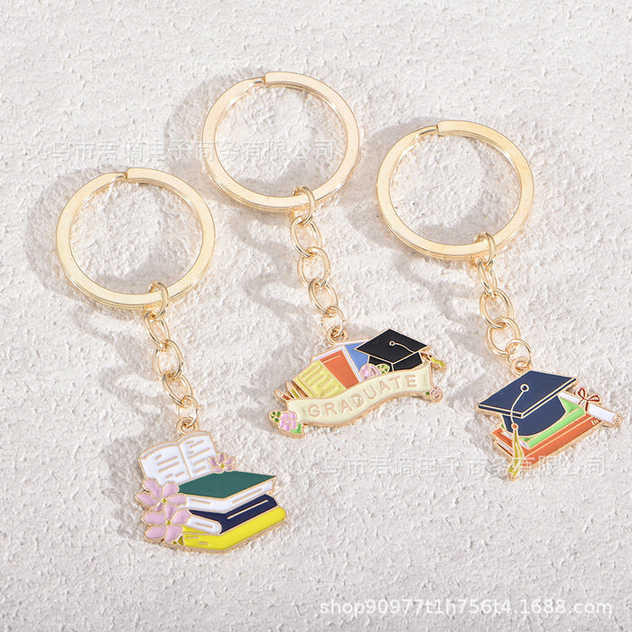 Wholesale Keychain Graduation Season DIY Accessories Bachelor's Cap Bag Decoration Alloy