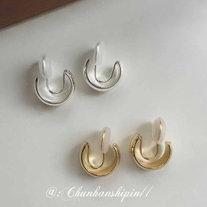 Wholesale Metal painless ear clip, high-end feeling, light luxury ear accessories, women's fashion, versatile ear rings, no ear holes