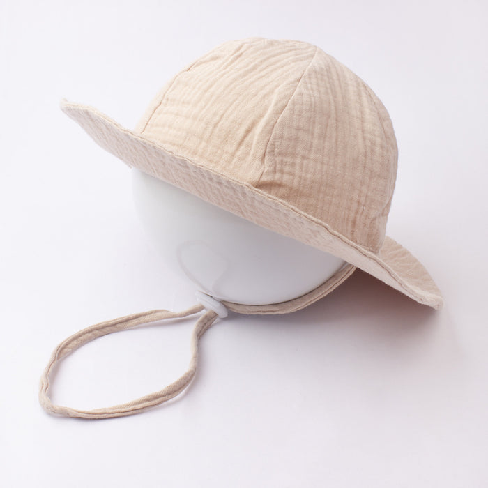 Wholesale Baby Pure Cotton Basin Cap Breathable Solid Color Children's Sun Hat JDC-FH-ZB003