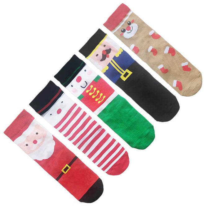 Wholesale Christmas Women's Elk Cartoon Cotton Middle Tube Socks JDC-SK-HuiHe044