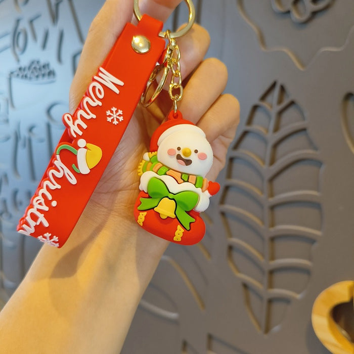 Wholesale Christmas Silicone Cartoon Doll Keychain JDC-KC-MingT215