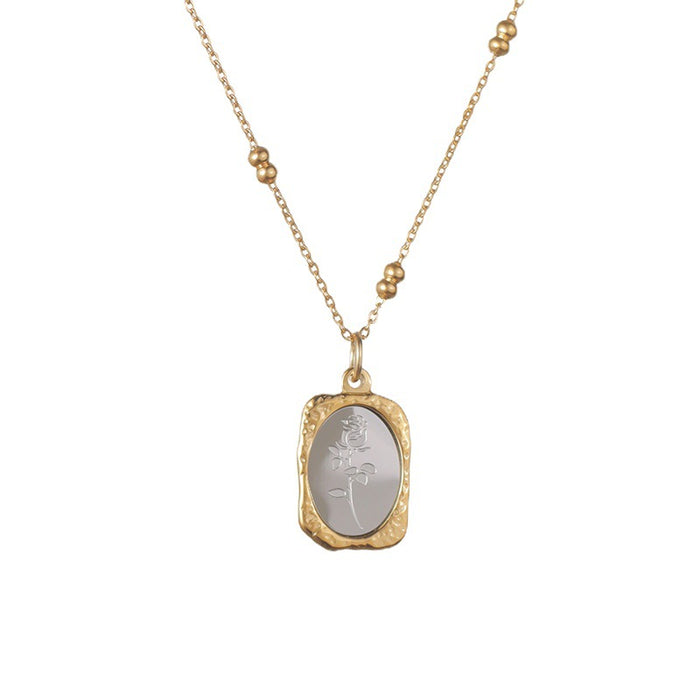 Wholesale Rose Necklace Mirror Chain All-match Elegant Titanium Steel Necklace