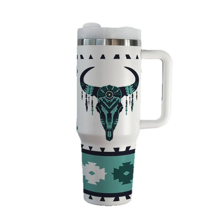 Wholesale Western Cowboy 40oz Stainless Steel Tumbler with Handle Car Cup MOQ≥2