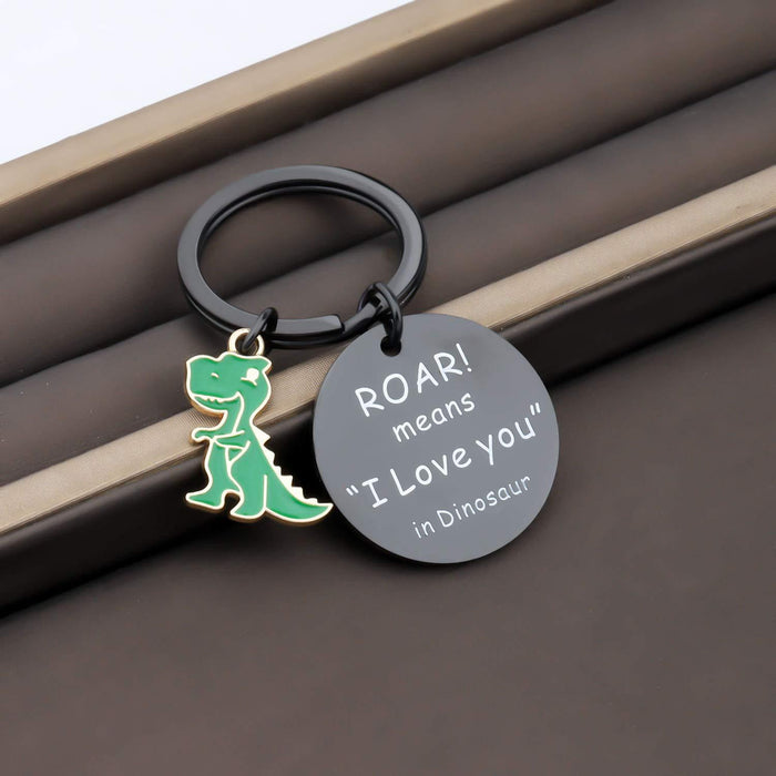 Wholesale Roar Means I Love You in Dinosaur Stainless Steel Couple Keychain