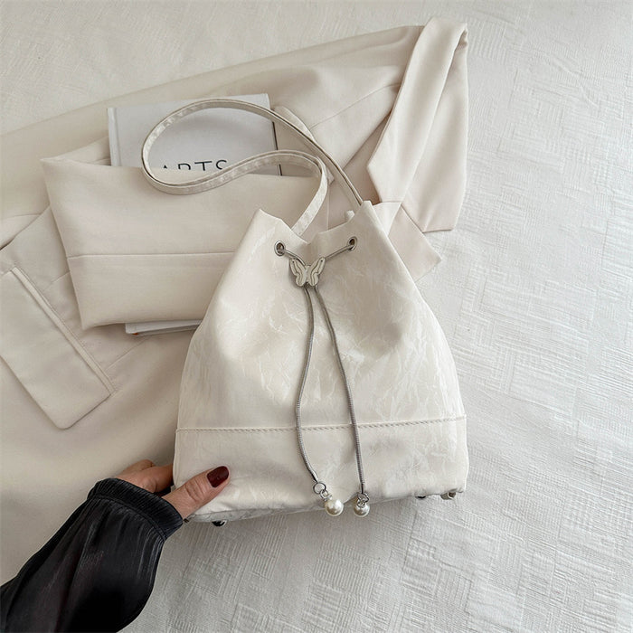 Wholesale Niche design chain backpack with fashionable texture, bucket bag, crossbody single shoulder bag