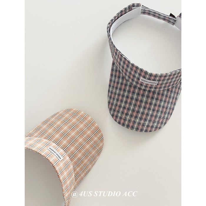 Wholesale Retro plaid hollow top baseball cap, big head enclosure for outdoor travel, sun shading duckbill cap