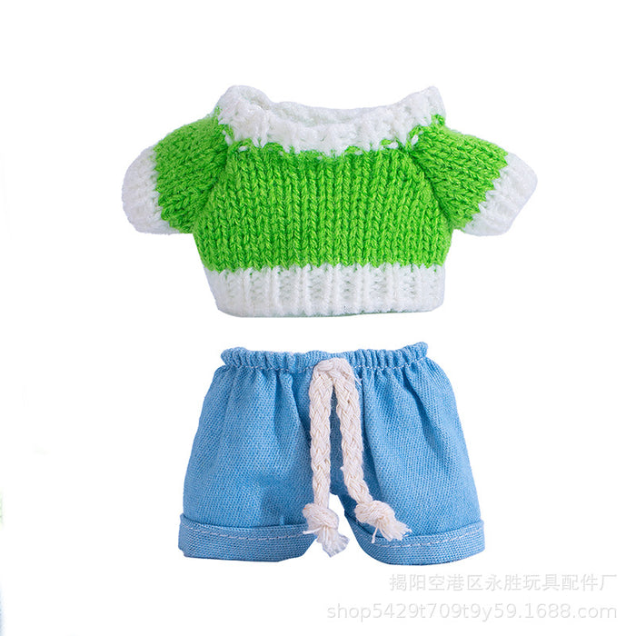 Wholesale Doll clothes Pendant Clothes Knitted Sweater with Jeans Replacement Shoe Keychain Vinyl Doll