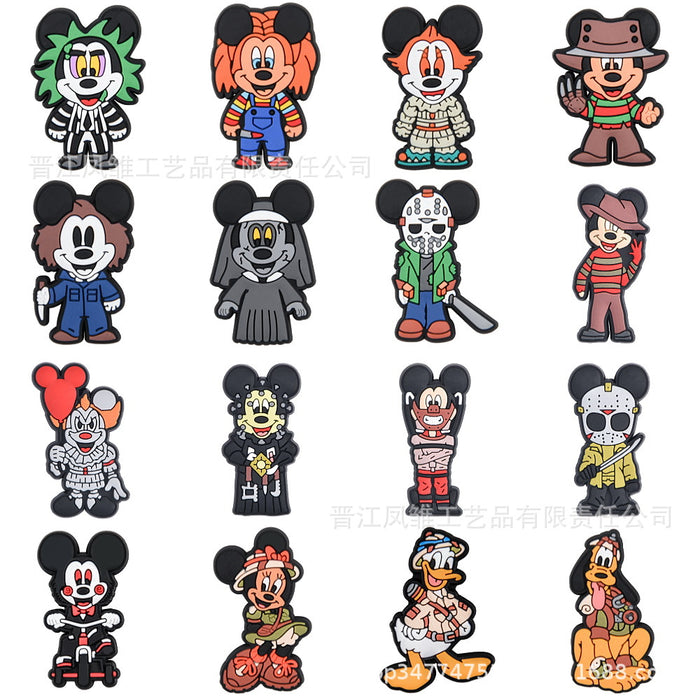 Wholesale 50pcs  Shoes Charms shoe buckle cartoon character decoration accessories