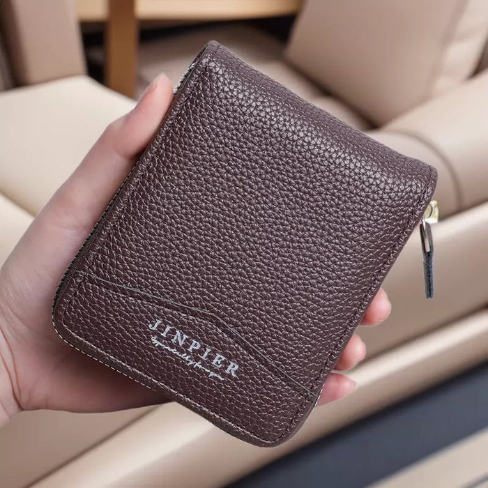 Wholesale Letter Print Men' s PU Leather Wallet Vertical Business Card Holder Everyday Office Gift Boutique Accessory