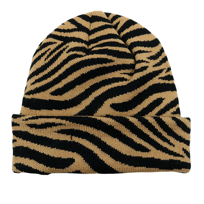 Wholesale Cow Leopard Print Jacquard Acrylic Wool Knitted Hat JDC-FH-HaiPu012