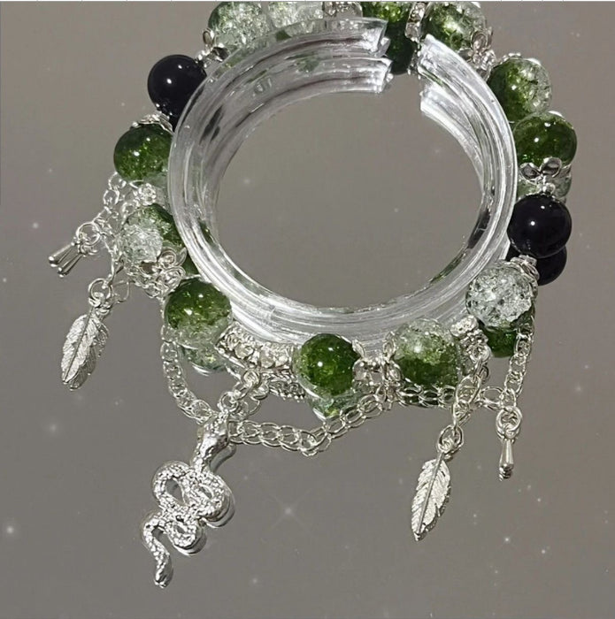 Wholesale Spirit snake butterfly tail bracelet butterfly hand niche high-end glass design bracelet chain