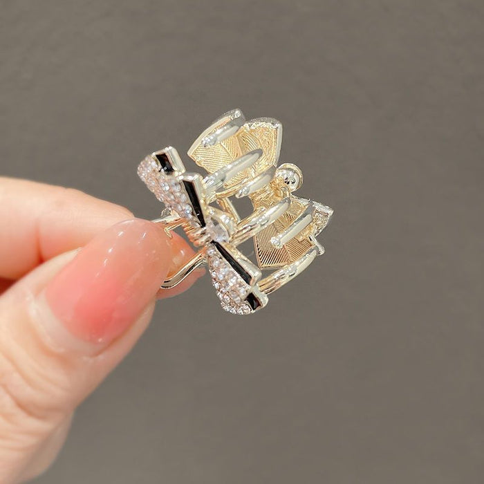 Wholesale gripper side bangs clip small size pearl hairpin bow Princess head clip