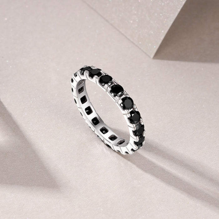 Wholesale Mozambique diamond ring, simple and high-end diamond lined ring, silver and platinum women's ring