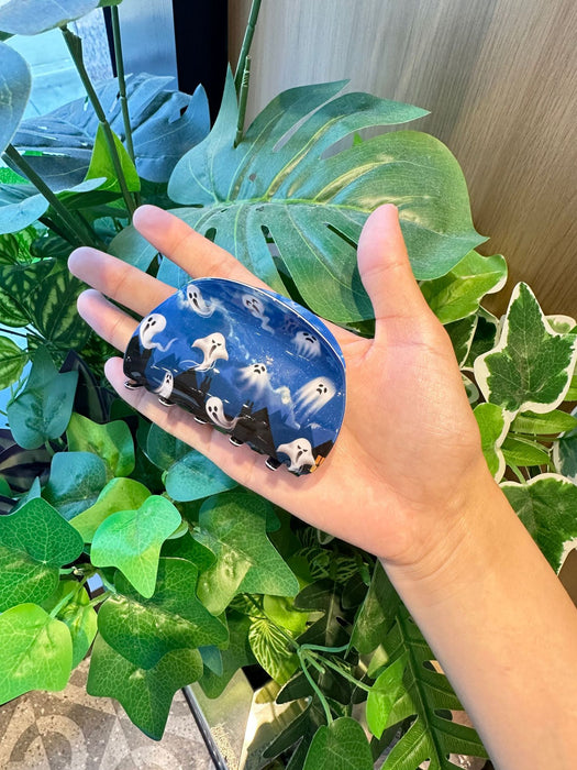 Wholesale Semicircular Shark Clip Witch Print Clip Anime Series Demon Ghost Ponytail Clip  Party Hair Accessories