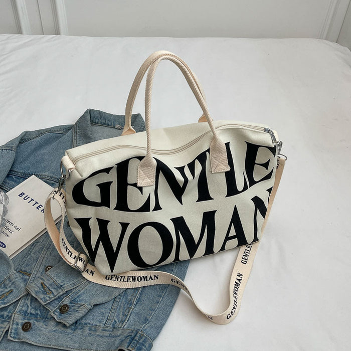 Wholesale Stylish canvas large capacity hand travel bag shoulder crossbody bag