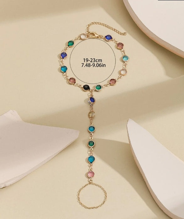 Wholesale Pearl Finger Chain Personality Ladies Temperament Bracelet Metal Wear Finger Bracelet