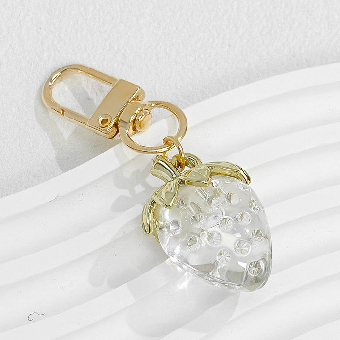 Wholesale Strawberry Pendant Bag Glitter Keychain Gift Valentine's Day
