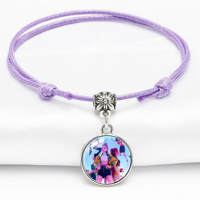 Wholesale KPOP Cute Cartoon Crystal Multi-Color Adjustable Bracelet