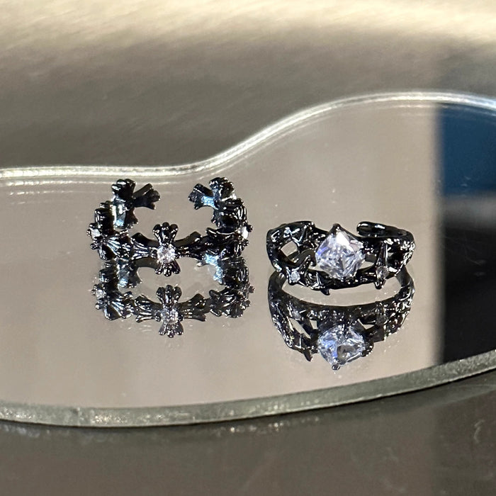 Wholesale Zircon ring with adjustable opening for niche high-end matching, light luxury and versatile new jewelry