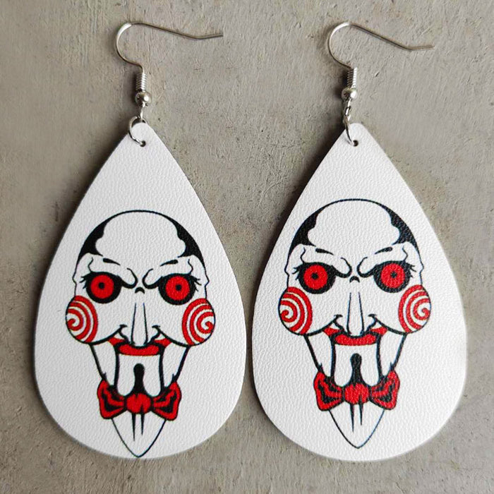 Wholesale Halloween Funny PU Leather Earrings JDC-ES-HeYi093