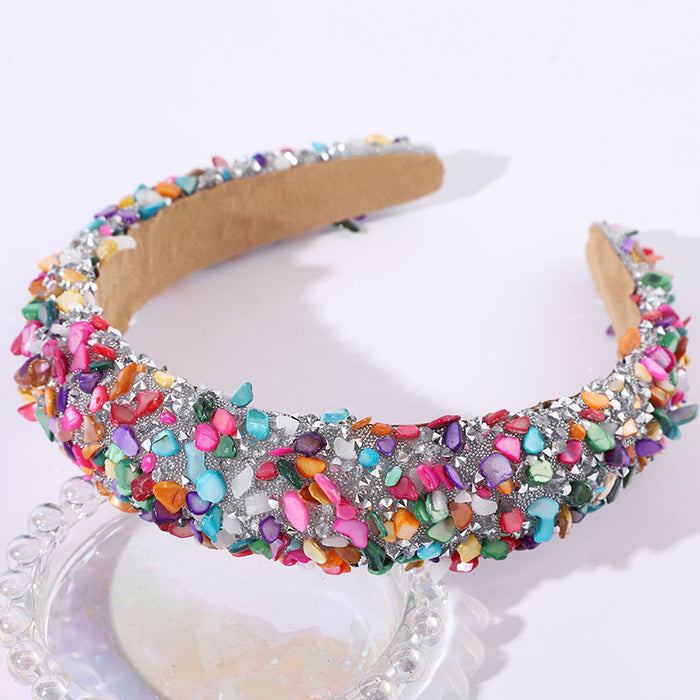 Wholesale Dopamine color headband fashionable and versatile sweet style Baroque colorful gem headband