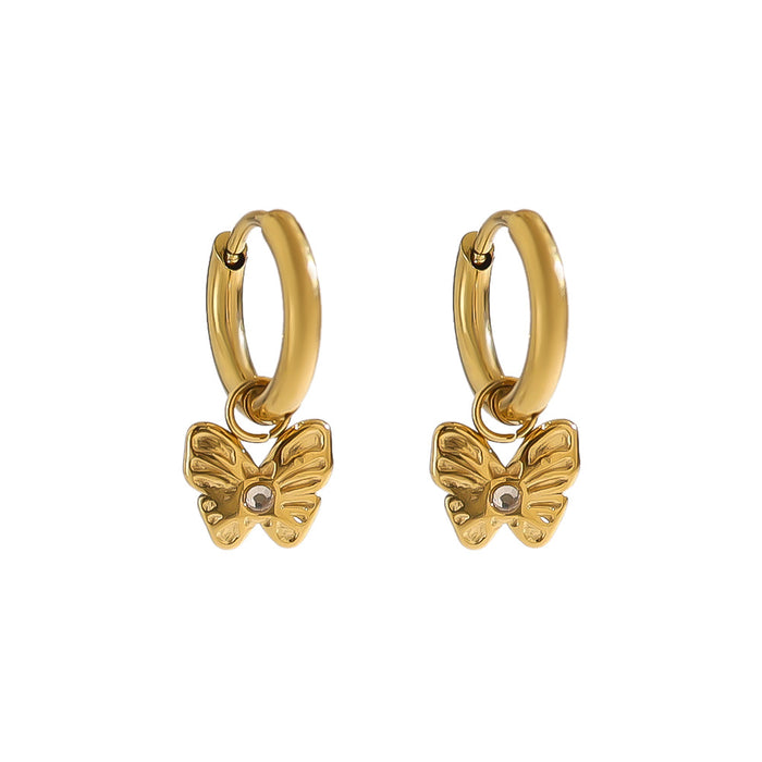 Wholesale Geometric Ear Buckle Fan-shaped Butterfly Diamond Ring Earrings Women's Earrings