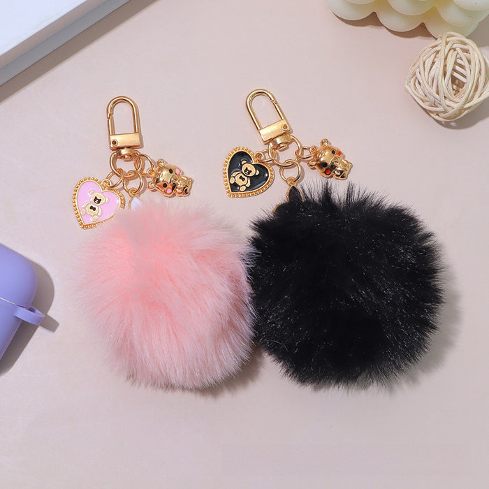 Wholesale Mao Ball Keychain Pendant Creative Cute Tiger Protective Set Jewelry Mobile Phone Hanging