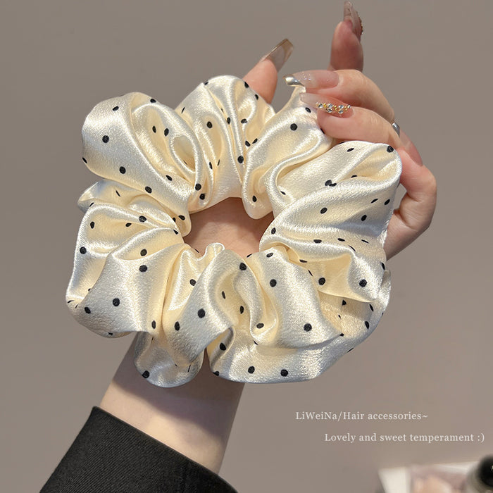 Wholesale Satin polka dot headband, high-end feeling, tied hair rope, high elasticity rubber band, meatball headband, hair accessory