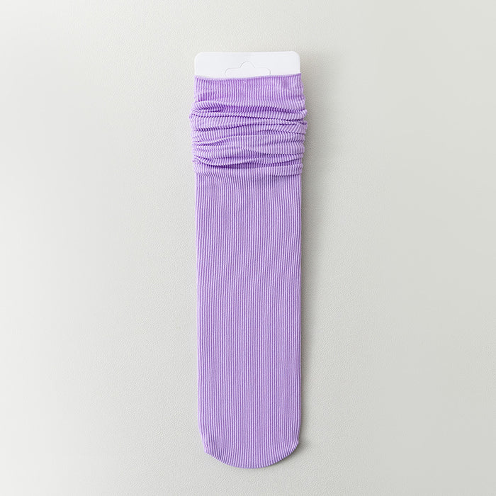 Wholesale Thin socks, velvet mid tube socks, stacked socks, rolled edge stockings