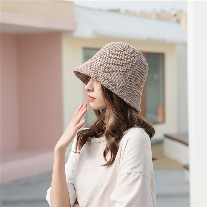 Wholesale bucket hat women's sun-proof hollow thin breathable sun hat bucket basin hat
