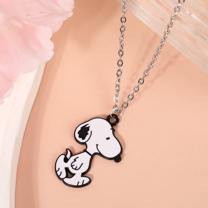 Wholesale Cute cartoon black and white couple necklaces