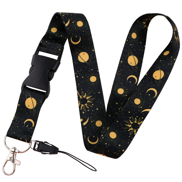Wholesale Moon-shaped buckle phone lanyard Keychain  with cute card holder