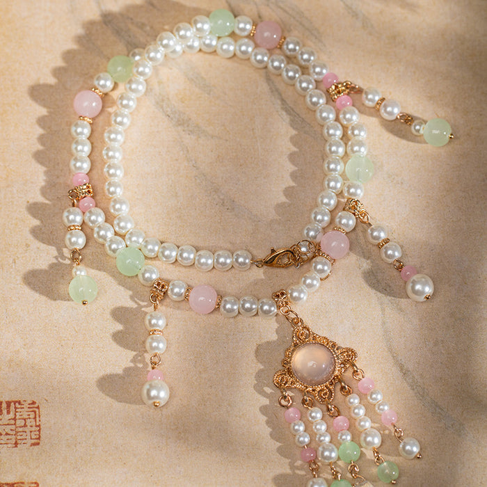 Wholesale Hanfu Accessories Yingluo Necklace tassel Accessories Pearl Pendant