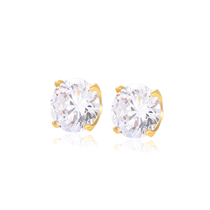 Wholesale Four-claw Round Zircon Earrings Simple Earrings for Women JDC-ES-XP016