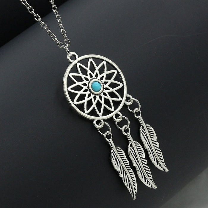 Wholesale Bohemian Tassel Feather Necklace Trendy Accessory