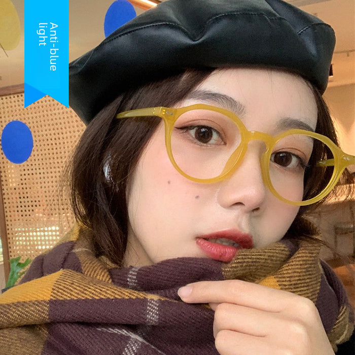 Wholesale Fashion round frame flat light glasses frame anti blue light glasses frame