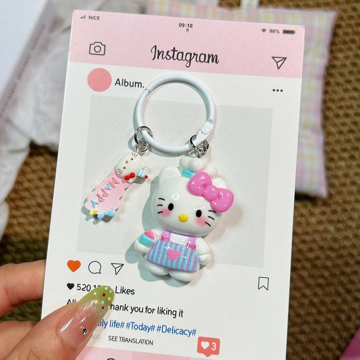 Wholesale Big Cartoon Cat Resin Keychain Cute Backpack Charm Gift MOQ≥2