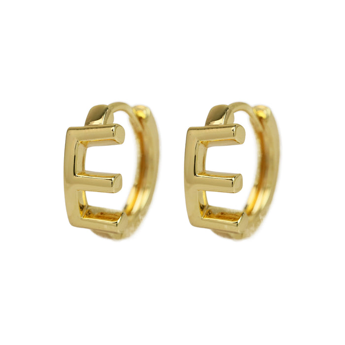 Wholesale  18k gold high-polished brass simple 26 English letters earrings