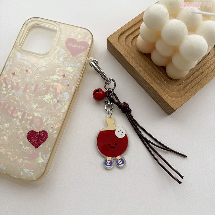 Wholesale cartoon humanoid table tennis badminton football key chain schoolbag key chain