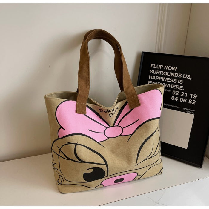 Wholesale Large capacity cute canvas bag, new fashionable and high-end one shoulder tote bag