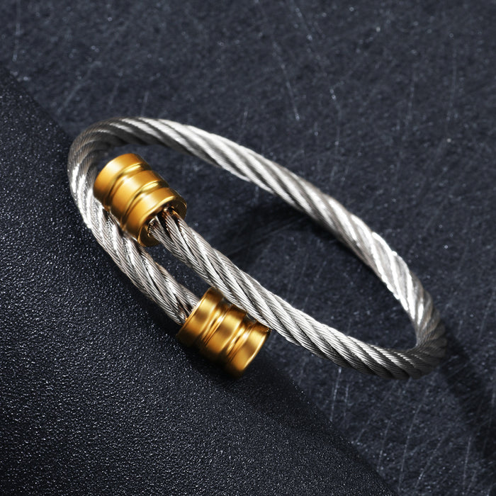 Wholesale Stainless Steel Wire Wrap Geometric Bracelet JDC-BT-QiN021